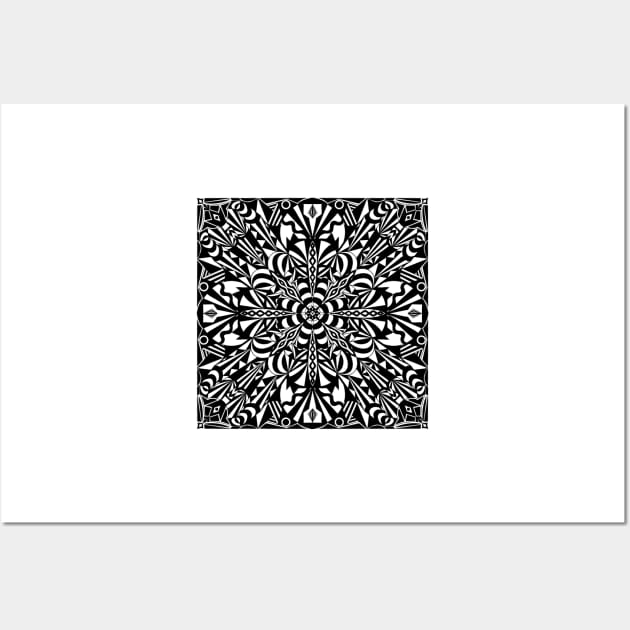 Black and White Abstract Original Mandala Wall Art by missdebi27